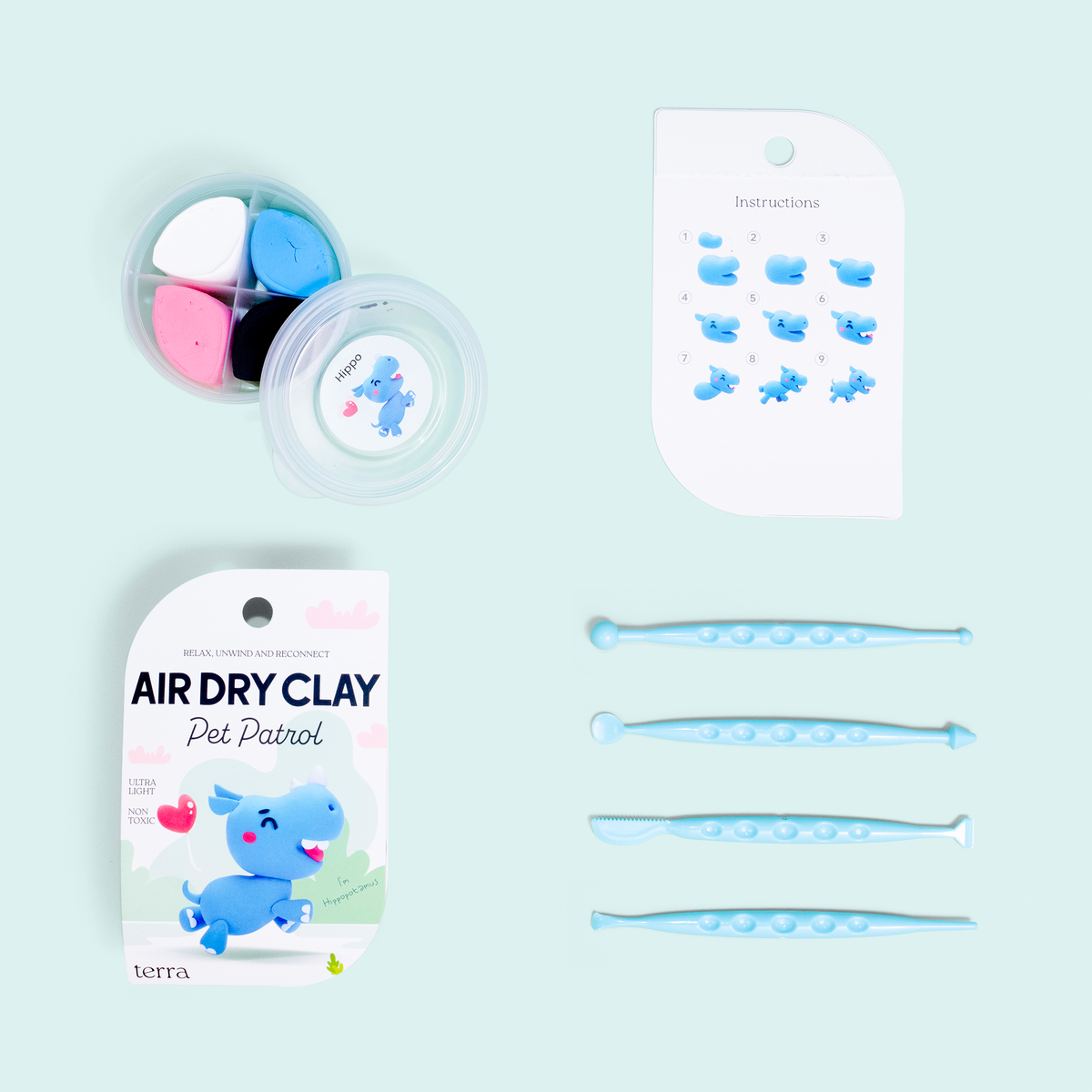 Hippo Animal Clay Kit - Pet Patrol - Terra