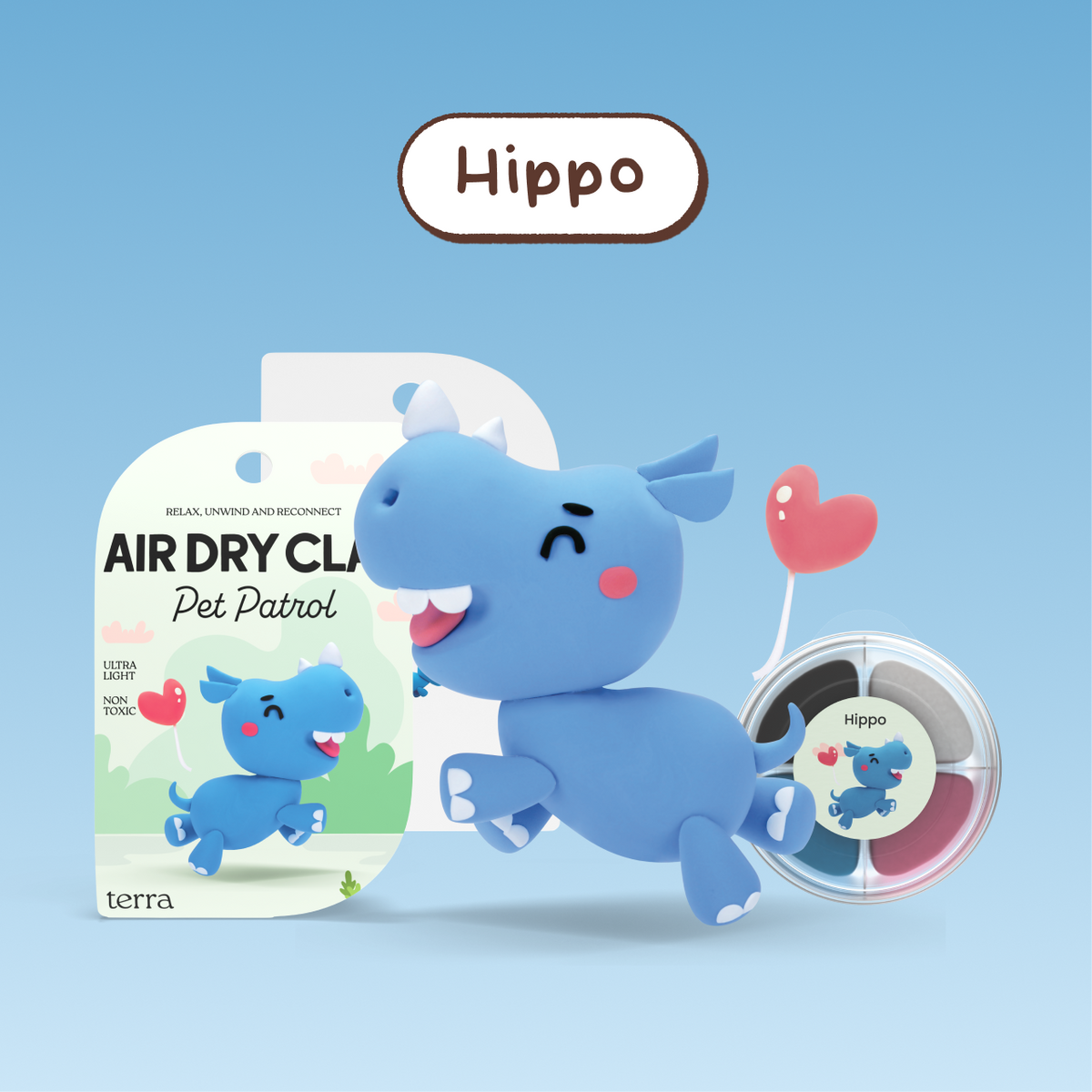Hippo Animal Clay Kit - Pet Patrol - Terra
