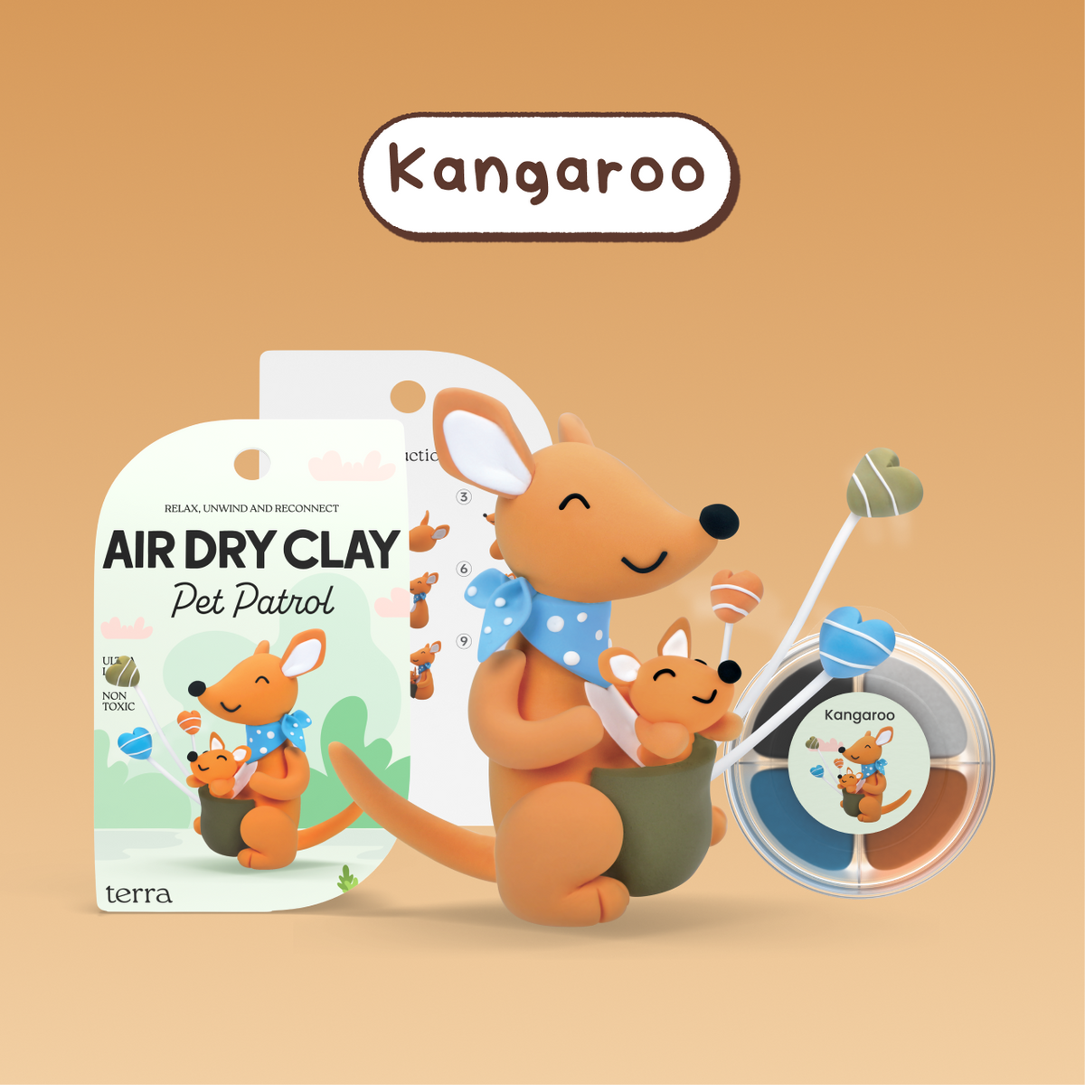 Kangaroo Animal Clay Kit - Pet Patrol - Terra