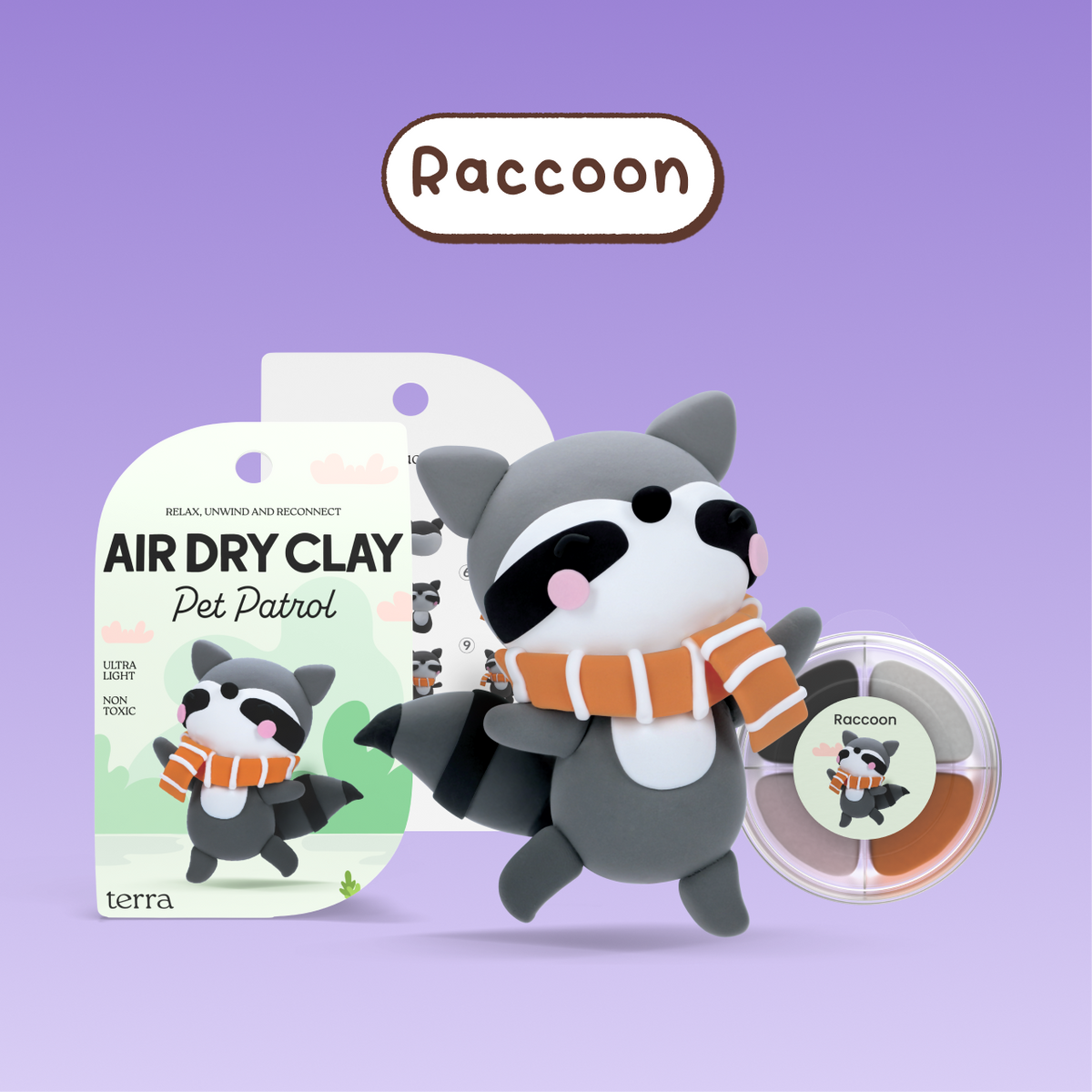 Raccoon Animal Clay Kit - Pet Patrol - Terra