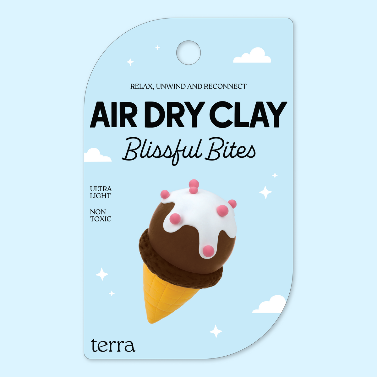 Chocolate Cone Ice Cream Kawaii Clay Kit - Blissful Bites - Terra