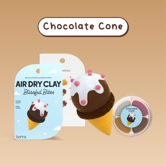 Chocolate Cone Ice Cream Kawaii Clay Kit - Blissful Bites - Terra