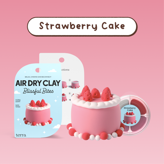 Strawberry Cake Kawaii Dessert Clay Kit - Blissful Bites - Terra