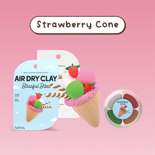 Strawberry Cone Kawaii Ice Cream Clay Kit - Blissful Bites - Terra