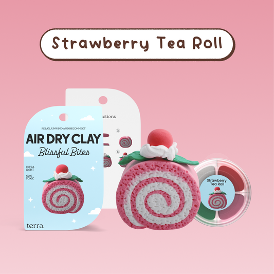 Strawberry Tea Roll Kawaii Clay Kit - Blissful Bites - Terra