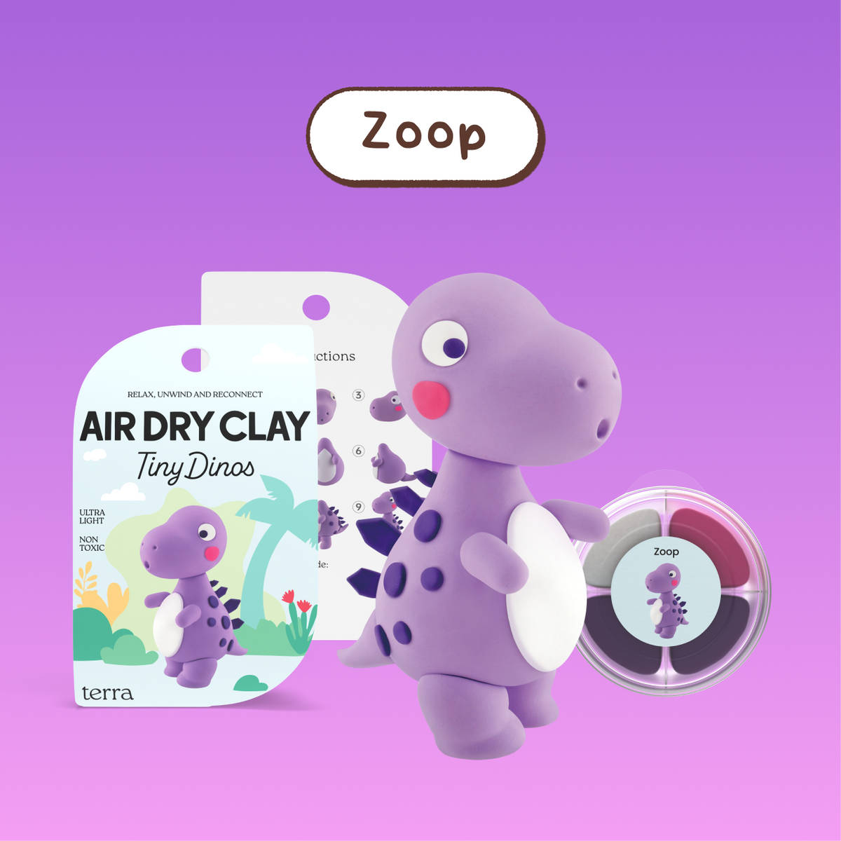 Zoop Dinosaur Clay Kit - Tiny Dinos - Terra