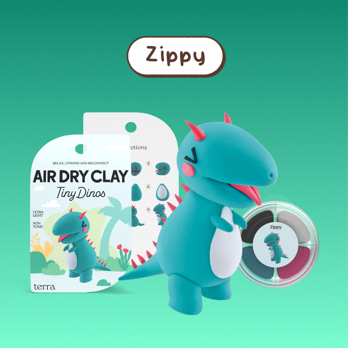 Zippy Speedy Dinosaur Clay Kit - Tiny Dinos - Terra