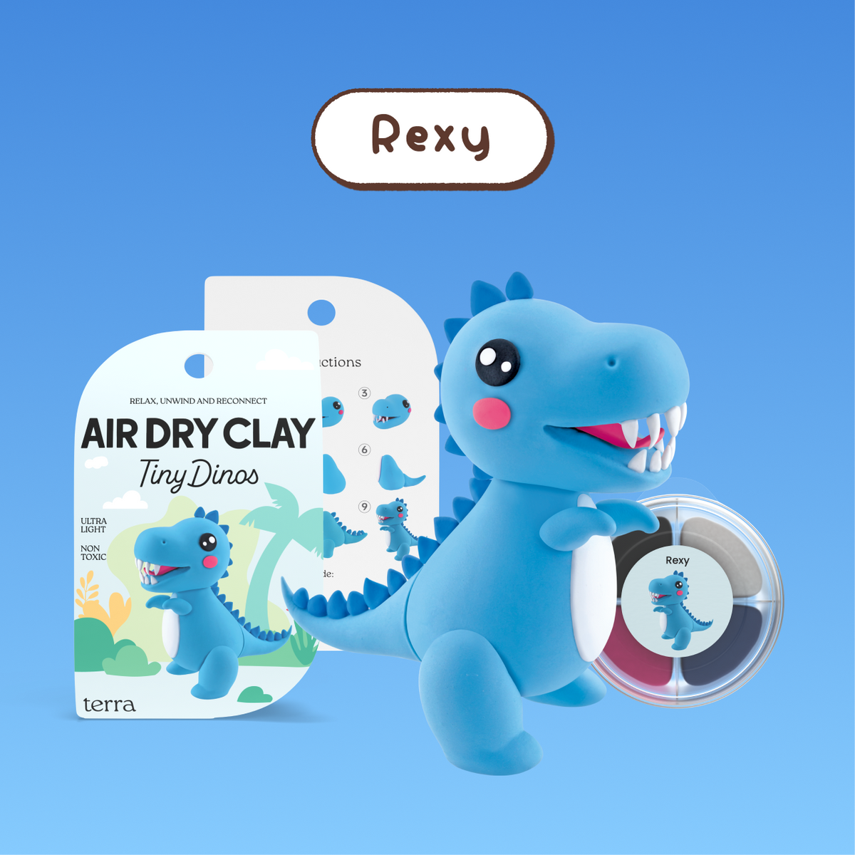 Rexy T-Rex Dinosaur Clay Kit - Tiny Dinos - Terra