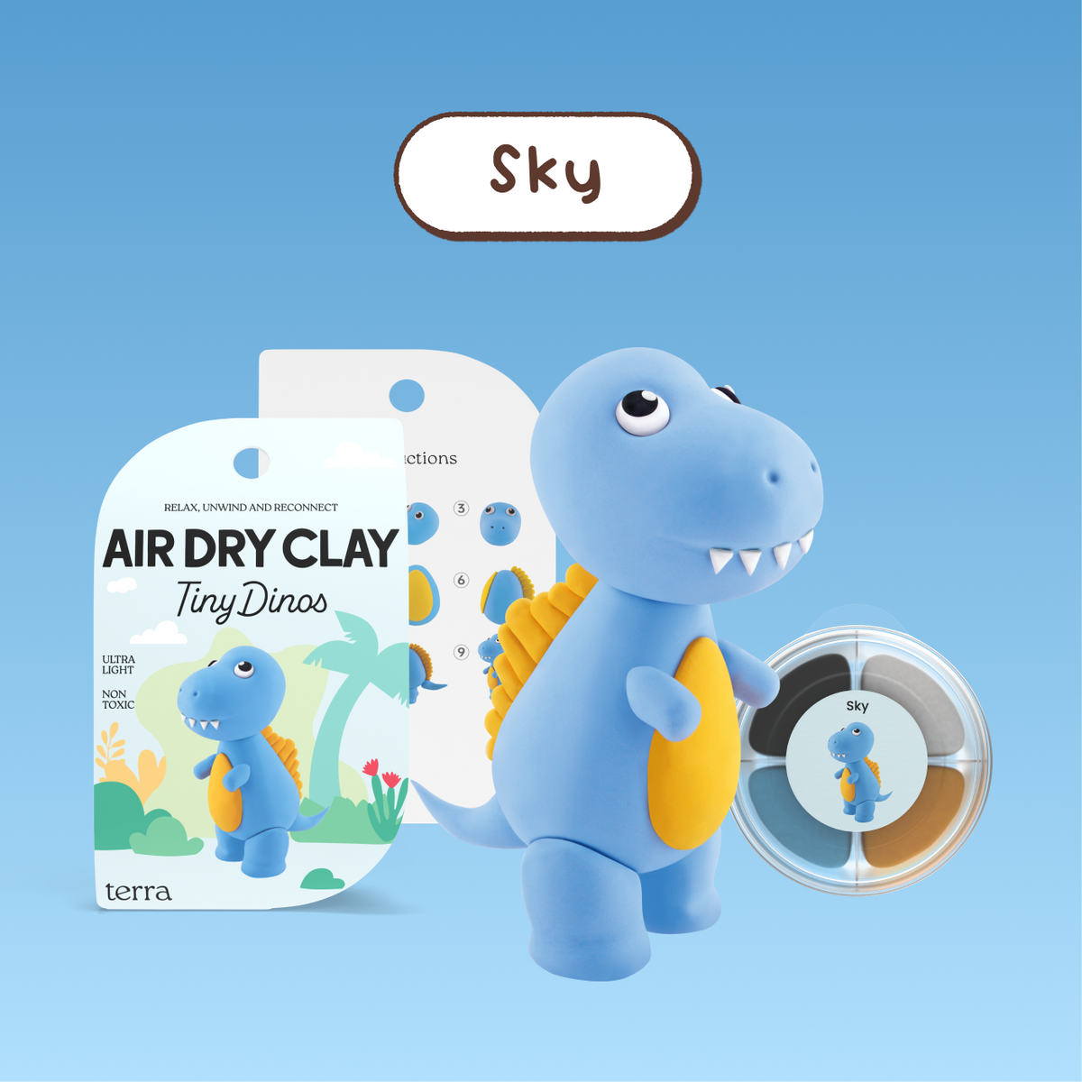 Sky Pterodactyl Dinosaur Clay Kit - Tiny Dinos - Terra