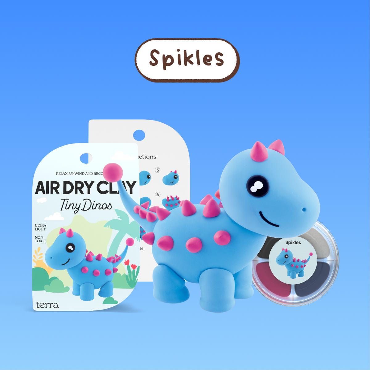 Spikles Stegosaurus Dinosaur Clay Kit - Tiny Dinos - Terra