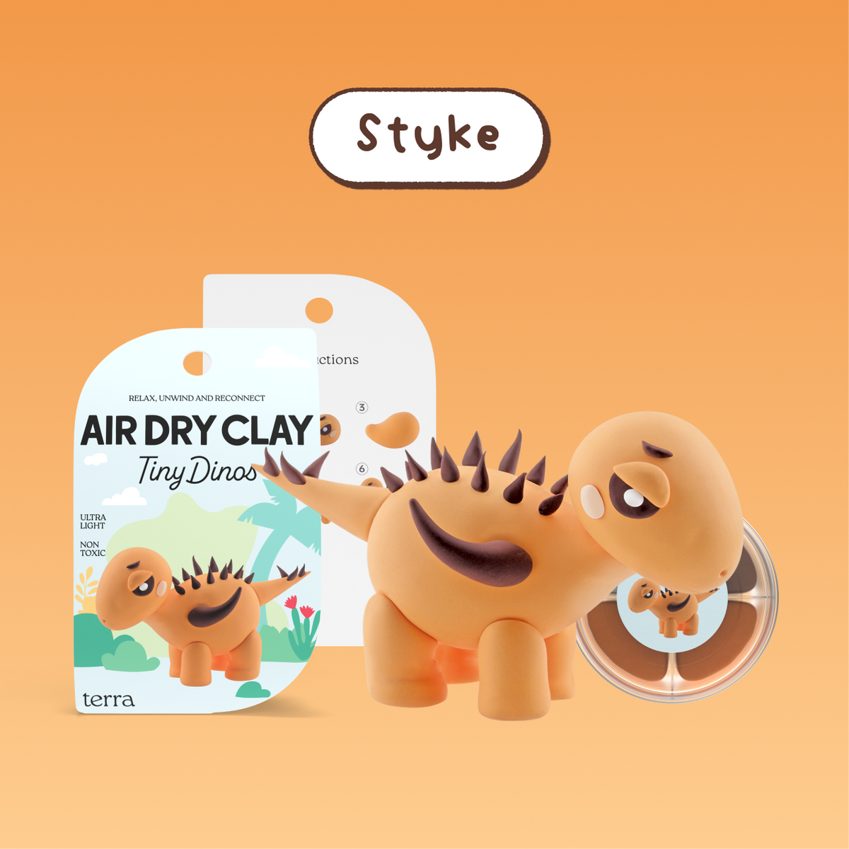 Styke Horned Dinosaur Clay Kit - Tiny Dinos - Terra