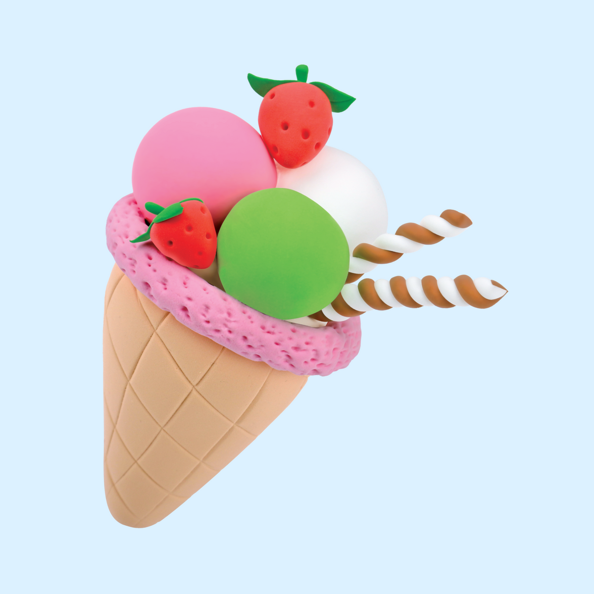 Strawberry Cone Kawaii Ice Cream Clay Kit - Blissful Bites - Terra